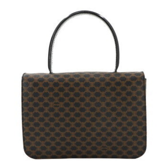 Celine Macadam Shoulder Bag Leather Black Brown - Picture 2 of 9